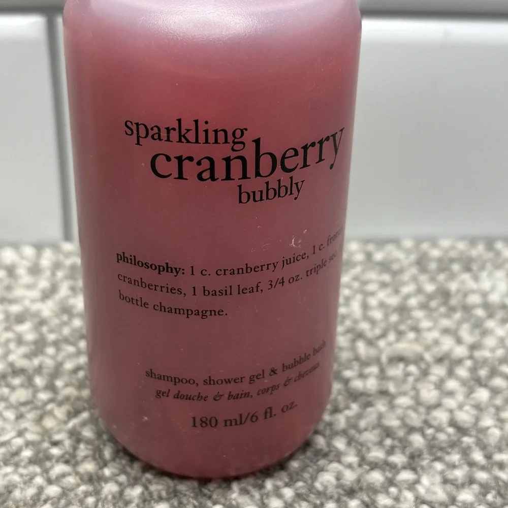 Philosophy Sparkling Cranberry Shampoo Shower Gel Bubble Bath NEW SEALED 6 OZ